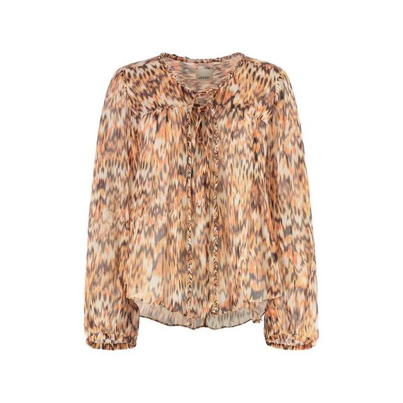 ISABEL MARANT Tops - ISABEL MARANT Ruffled Neck Printed Blouse Women MULTICOLOR T-Shirts & Tops